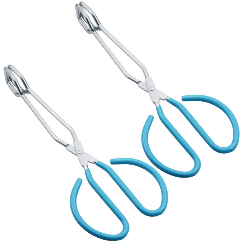 HINMAY Scissor Cooking Tongs 10 Inches Stainless Steel Wire Tongs, Set of 2 - Image 1